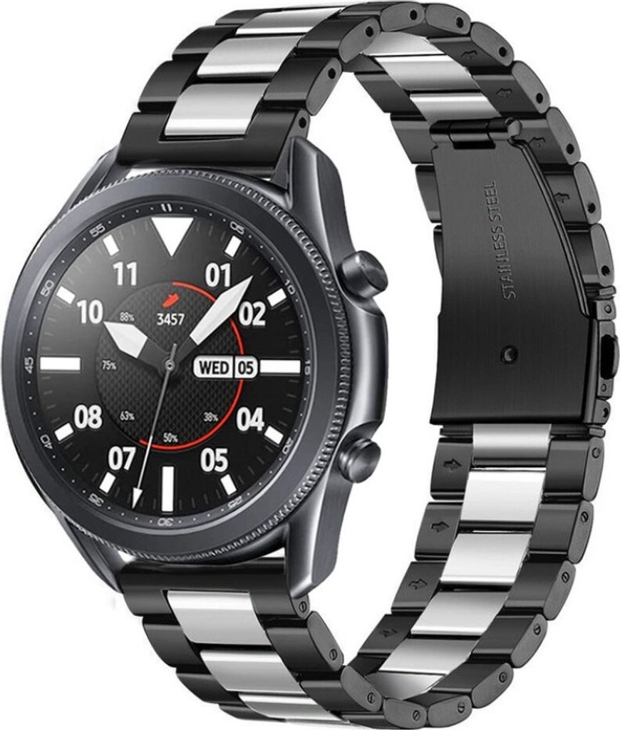 Strap-it Stahlarmband - Kompatibel mit Samsung Galaxy Watch 3 Armband 45mm Ersatzarmband Edelstahl - Faltschließe - Hochwertiges Material - für S...