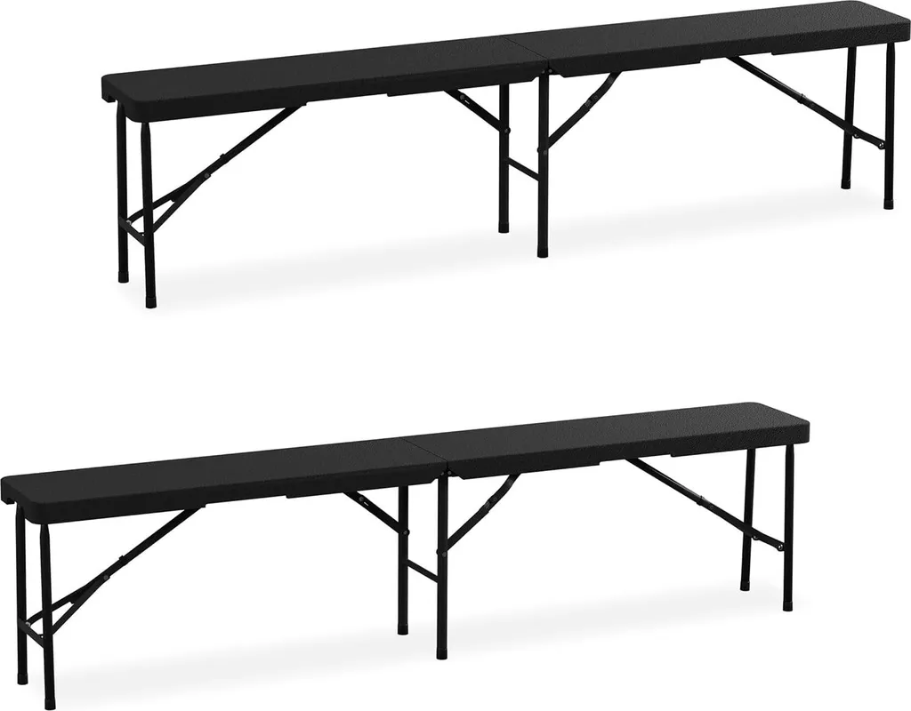 Relaxdays Set 2 Panche Birreria 180 cm - Panchine Pieghevoli Salvaspazio