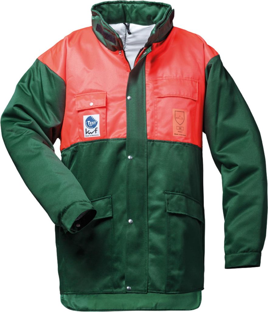 Feldtmann Schnittschutzjacke Buche Gr. L grün/rot