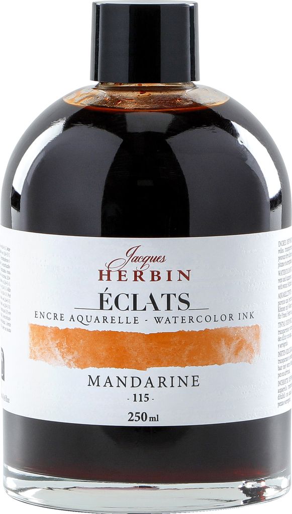 Jacques Herbin 2x Aquarelltine Éclats, Flasche 250ml - Mandarine 18115T