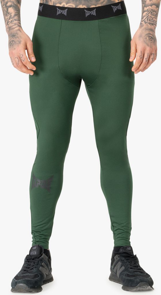 Herren Funktionsleggings schmale Passform TRAINING LEGGING Green/Black M Tapout