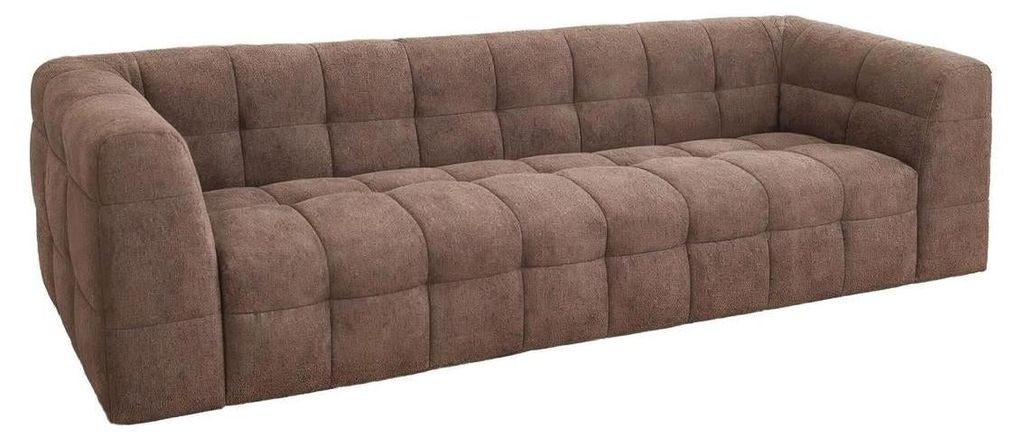 Malou 3-Sitzer Sofa Braun, leicht gesteppt, 238x98x70 cm