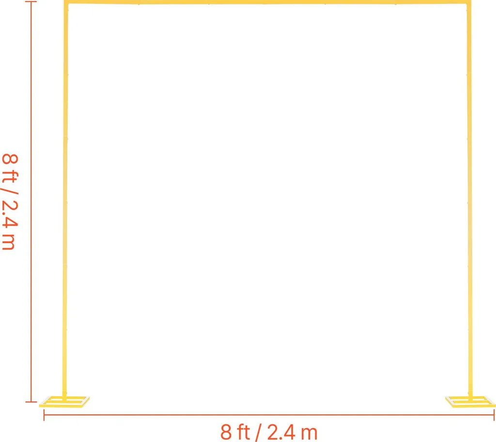 Support d'Arrière-plan Mariage Stable 2,4 m Arche Métal Doré Sans Outil - 8