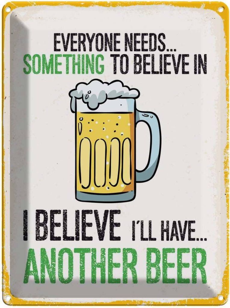 vianmo Blechschild 40x30 cm Bier I ́ll have another Beer Essen Trinken