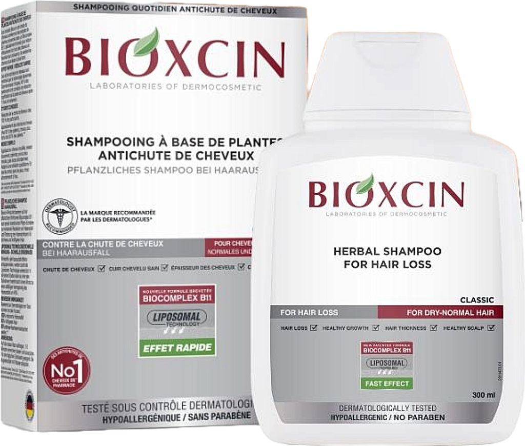 Bioxcin shampooing contre la chute des cheveux normaux et Image du produit 