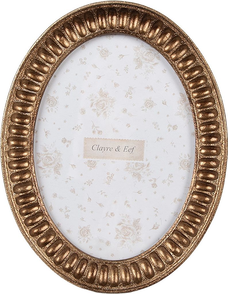 Clayre & Eef Bilderrahmen 13x18 cm Goldfarbig Kunststoff Produktbild 