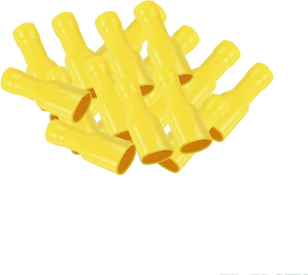 ARLI 50 x Flachsteckhülsen 6,3 x 0,8 mm vollisoliert gelb 4 - 6 mm²