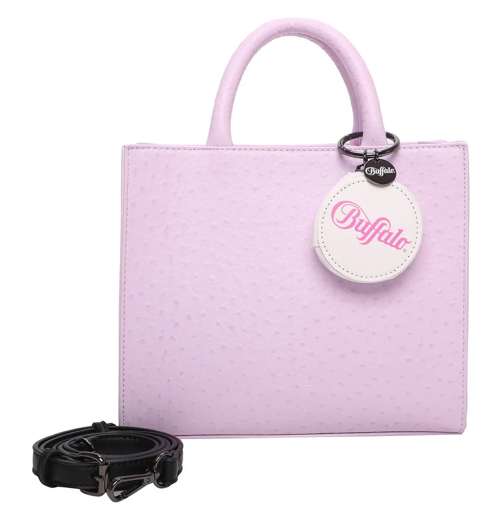 Sac à Épaule Effet Autruche Lilas avec Bandoulière Amovible Big Boxy BUFFALO