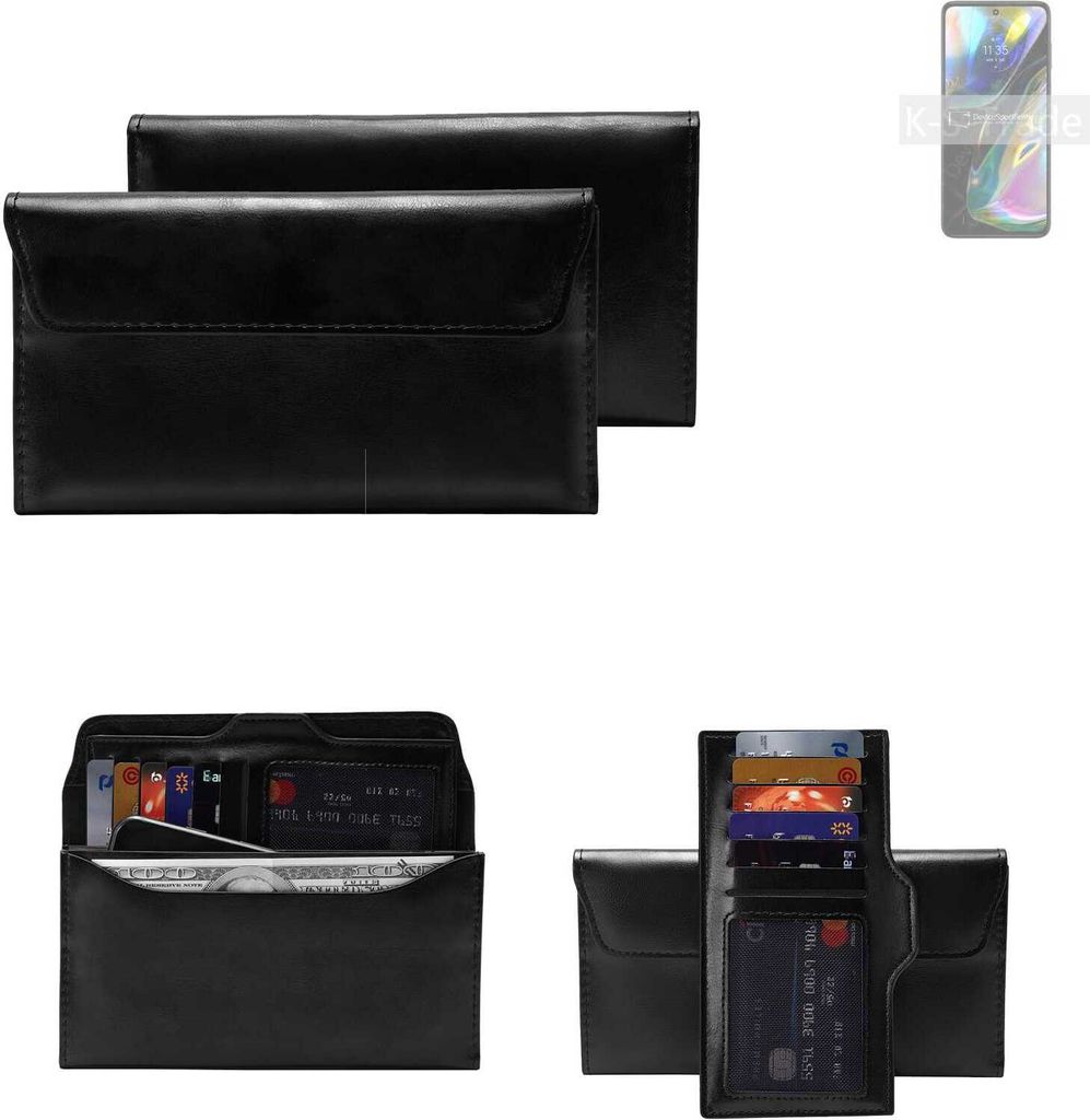 K-S-Trade Handy Hülle kompatibel mit Motorola Moto G82 Schutz Hülle Tasche Schutz Case Handytasche Kunstleder schwarz, 1x