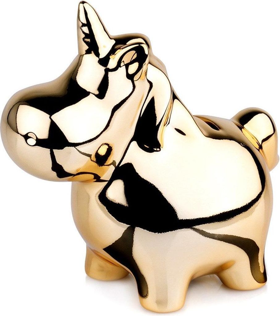 Sparschwein aus Keramik, Goldspiegel, 18x10,5 cm Produktbild 