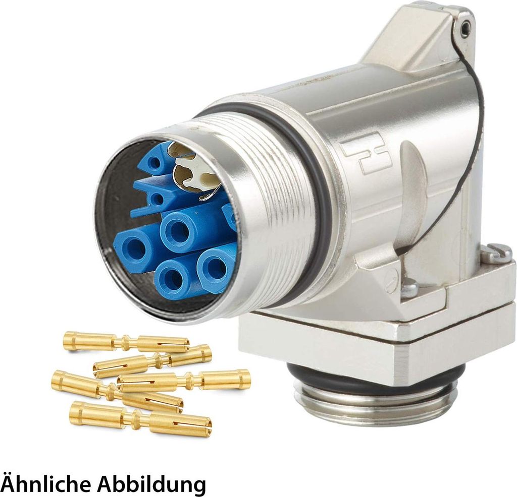 HUMMEL SET inkl. Kontakte M23 Hybrid Gerätesteckverbinder, Crimpeinsatz gewinkelt Polzahl 3+4+4+PE, Buchse drehbar um