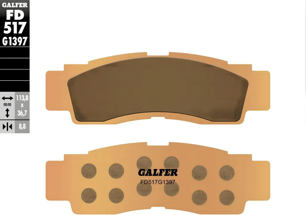 Plaquettes de frein Galfer FD517G1397 en métal fritté pour Yamaha YXE