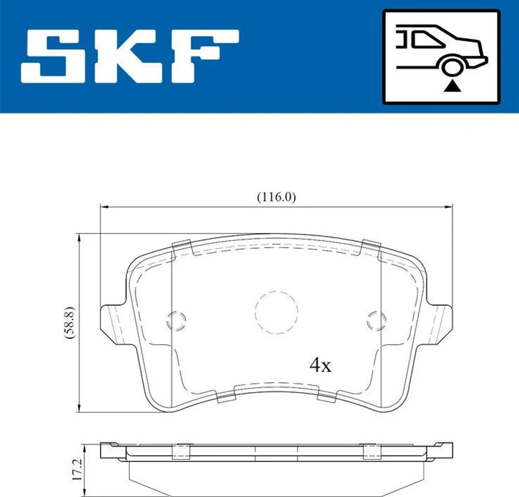 SKF VKBP90150 Jeu de plaquettes de frein arrière pour Audi A4 A5 et Q5