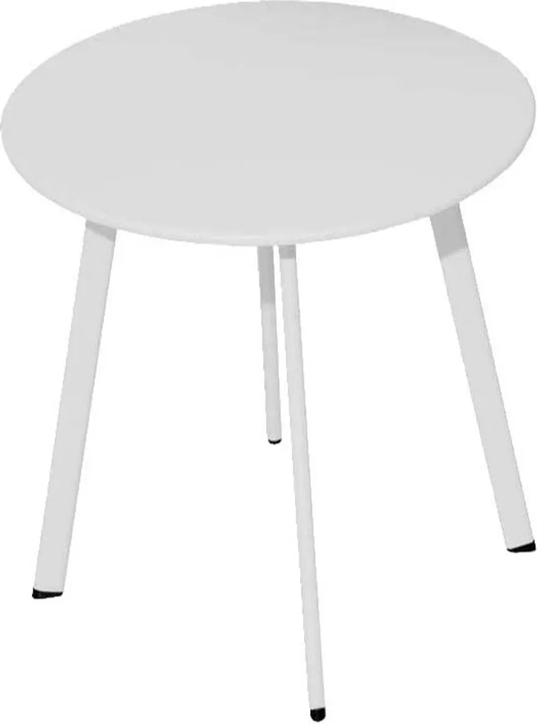 Table basse de jardin Massaï ø 45 cm en acier époxy blanc - Design pur