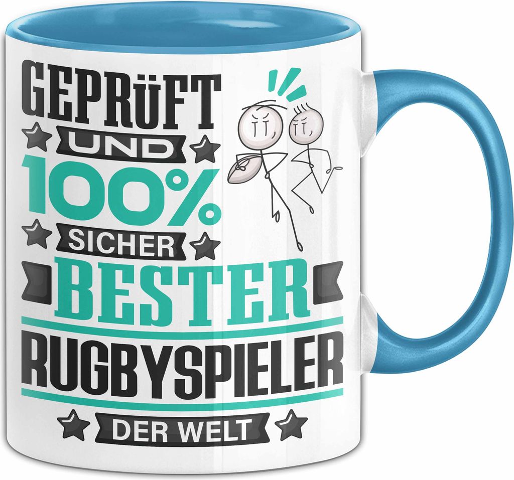 Rugbyspieler Geschenk Lustiger Spruch für Rugbyspieler Geschenkidee Bester Rugbyspieler Der Welt (Blau)