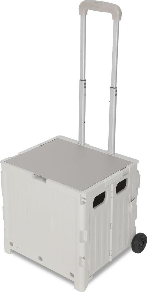 Faziango weiß Leichter Falt-Einkaufswagen, 40kg Tragkraft, dreistufig höhenverstellbar, abnehmbare & leise Räder, Bremse