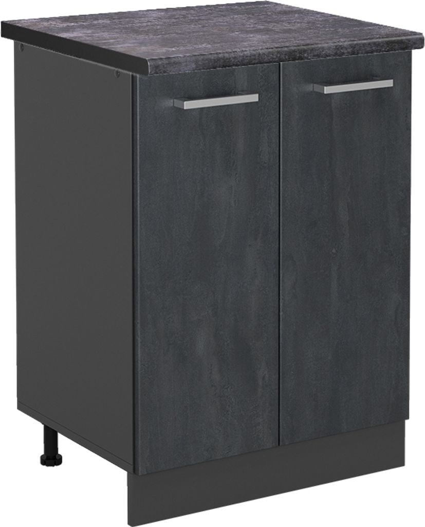 Küchenunterschrank Vicco R-Line Schwarz Beton 60 cm AP Anthrazit, Model 47471