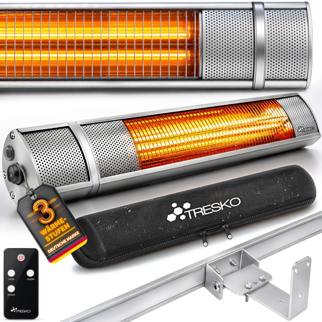 TRESKO infrarood warmtestraler, 2000 W, met Productafbeelding 