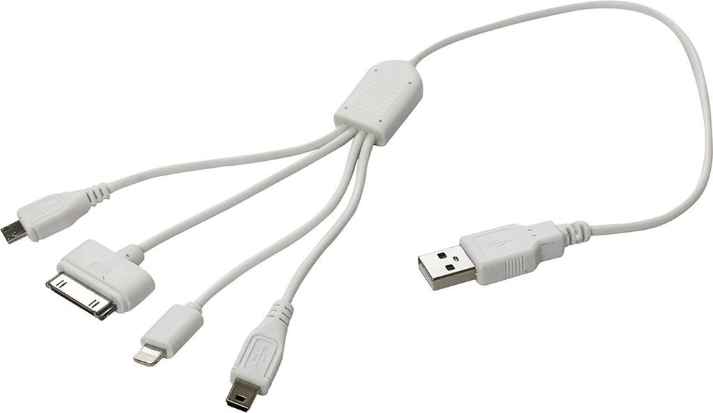 Eufab USB charging cable USB-A plug, Apple Lightning plug, Apple 30-pin plug , USB Micro-B plug, USB-Mini-B plug 0.37 m 16494