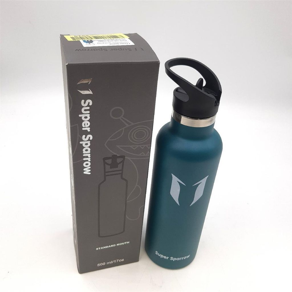 Super Sparrow Trinkflasche Edelstahl - 500ml - Auslaufsicher Thermoskanne, BPA-Frei Wasserflasche - Kohlensäure Thermosflasche für Kinder, Sprude...