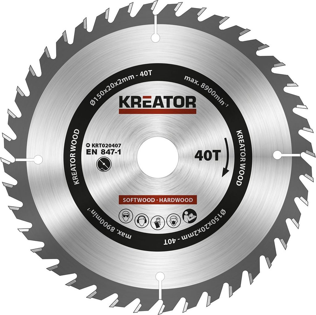 Kreator 150x20x2.0 Mm 40t Kreissägeblatt Für Holz Silber  Produktbild 