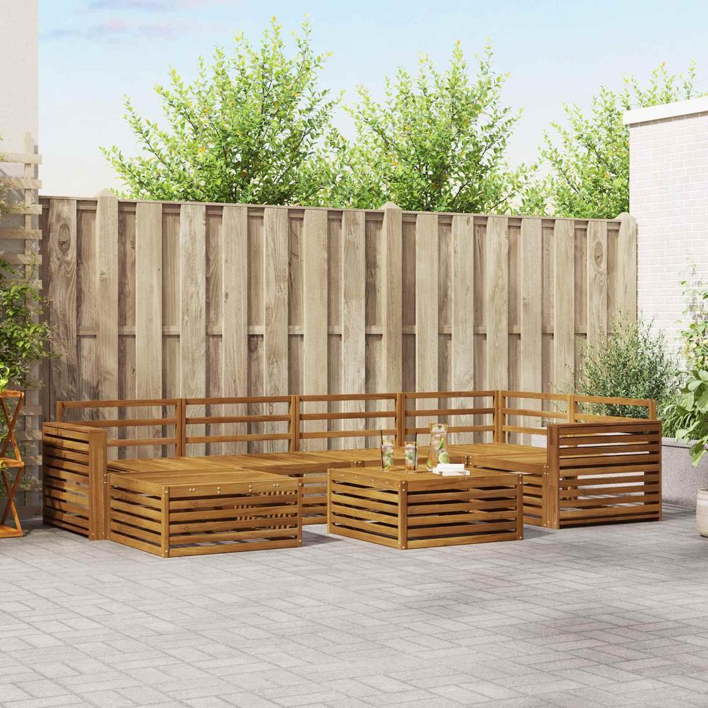 "SALE 2026"Outdoor-Sofagarnitur - CLORIS - Balkonmöbe/Sitzgruppe - 7 pcs - Moderne Design - Natur - Gartensofas NeuMöbel384854