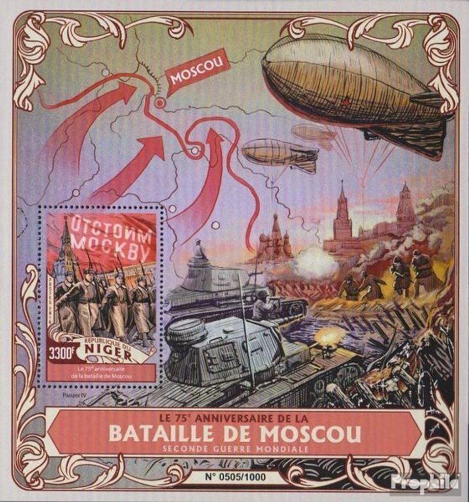 Briefmarken Niger 2016 Mi Block 514 (kompl. Ausg.) postfrisch Die Schlacht von Moskau