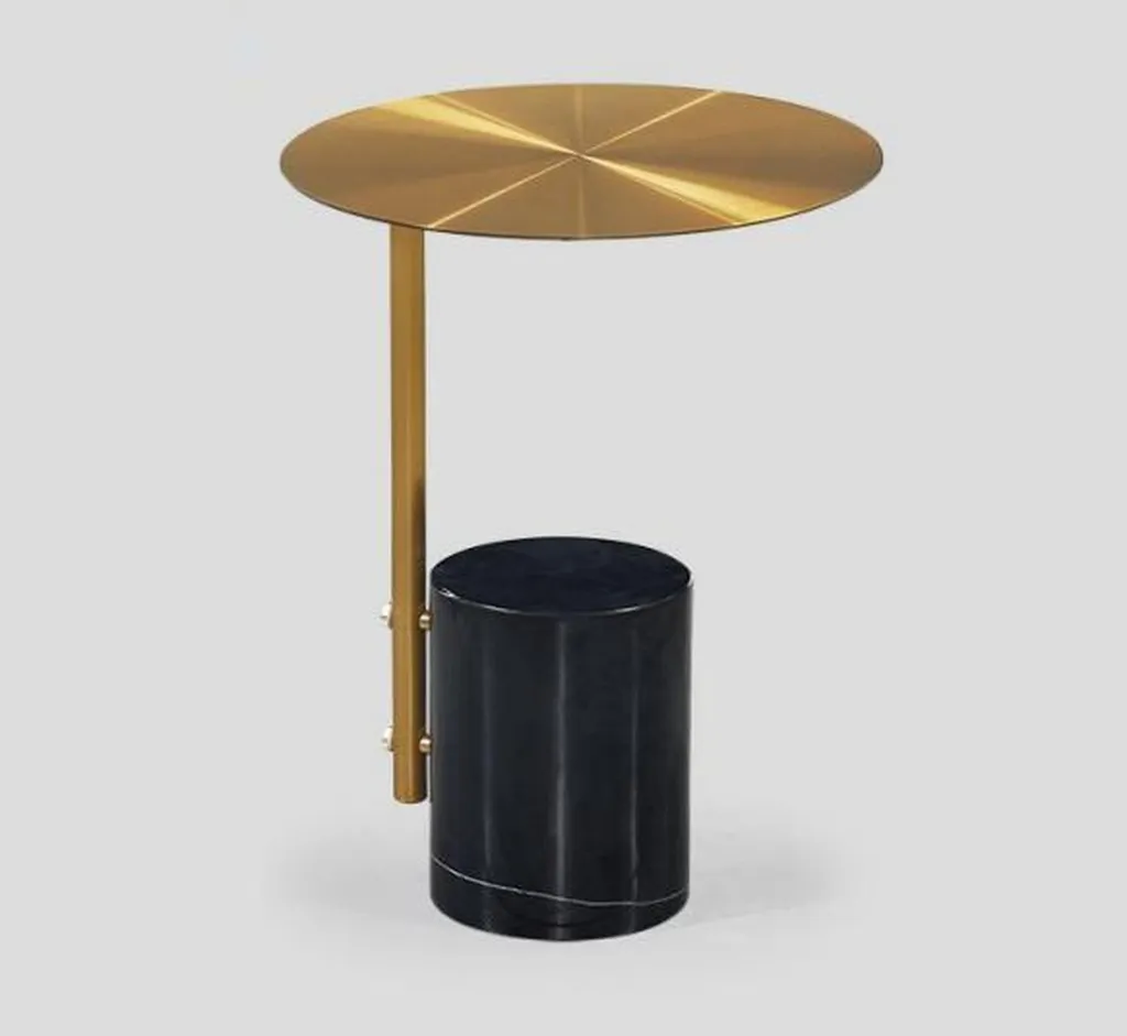Bout de canapé moderne rond en métal pour salon élégant et fonctionnel