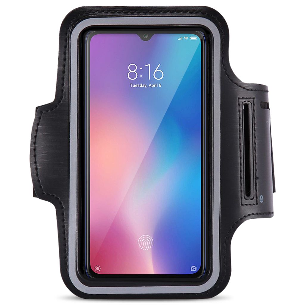 Handy Hülle Xiaomi Mi 9 SE Jogging Tasche Schwarz Fitness Armband Fitnesstasche