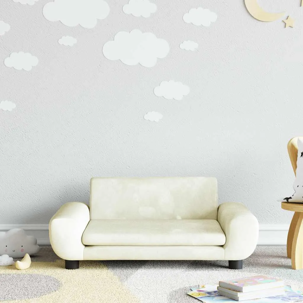 Kindersofa Creme 70x45x33 cm Samt - 2
