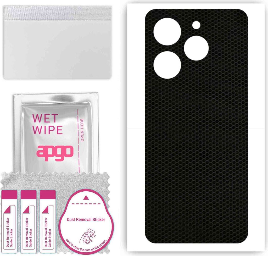 apgo Rückseite Schutzfolie, Skin, kompatibel mit Tecno Spark 10 Pro, Hinten Displayschutzfolie aus Vinylfolie, kratzfest, einfache Montage - Matrix