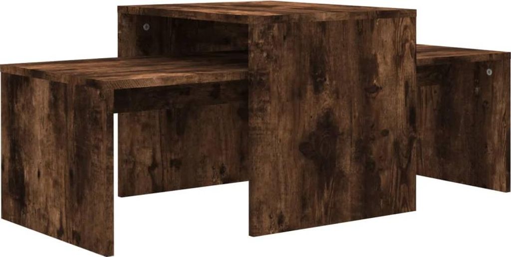 vidaXL Couchtisch-Set Räuchereiche 100x48x40 cm Holzwerkstoff