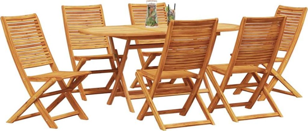 Best Möbel Garten Essgruppe 7 pcs - Braun Akazie Massivholz - Terrassenmöbel A3375758