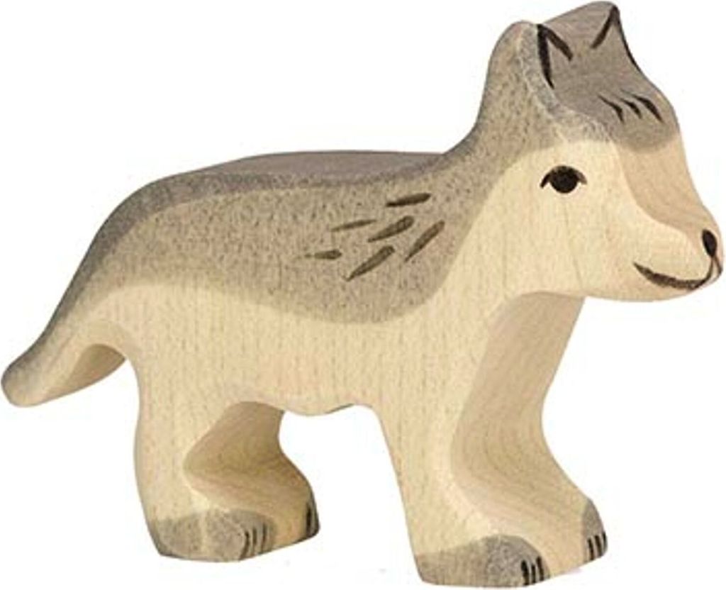HOLZTIGER Wolf aus Holz - klein