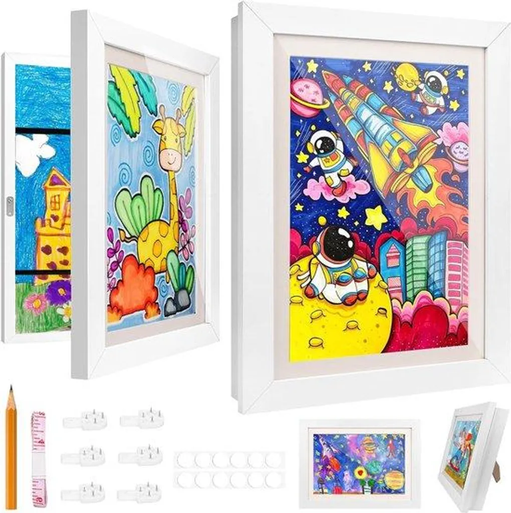 Fini le désordre : Cadre A4 de rangement pour dessins d'enfants - x2