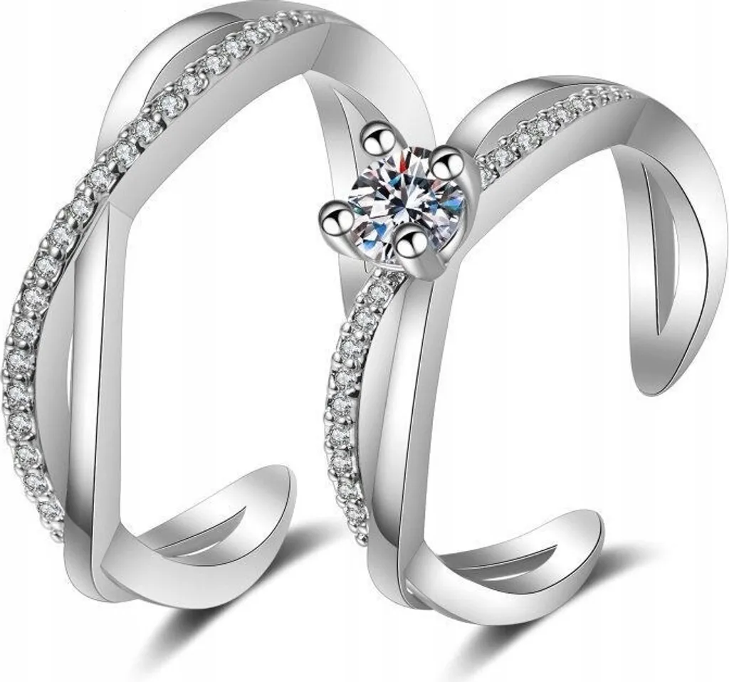 Fedi in argento in acciaio coppia regolabile r.UNI