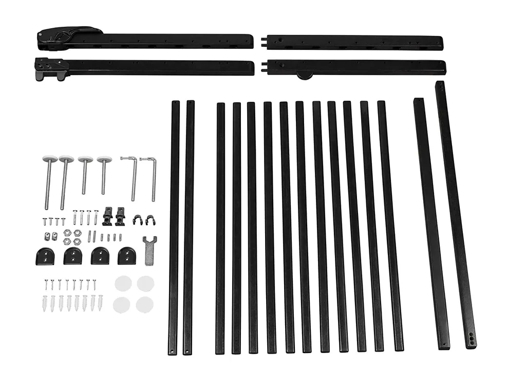 Barrière de Sécurité Enfant Extensible Noire Fixation Pression et Vis - 5