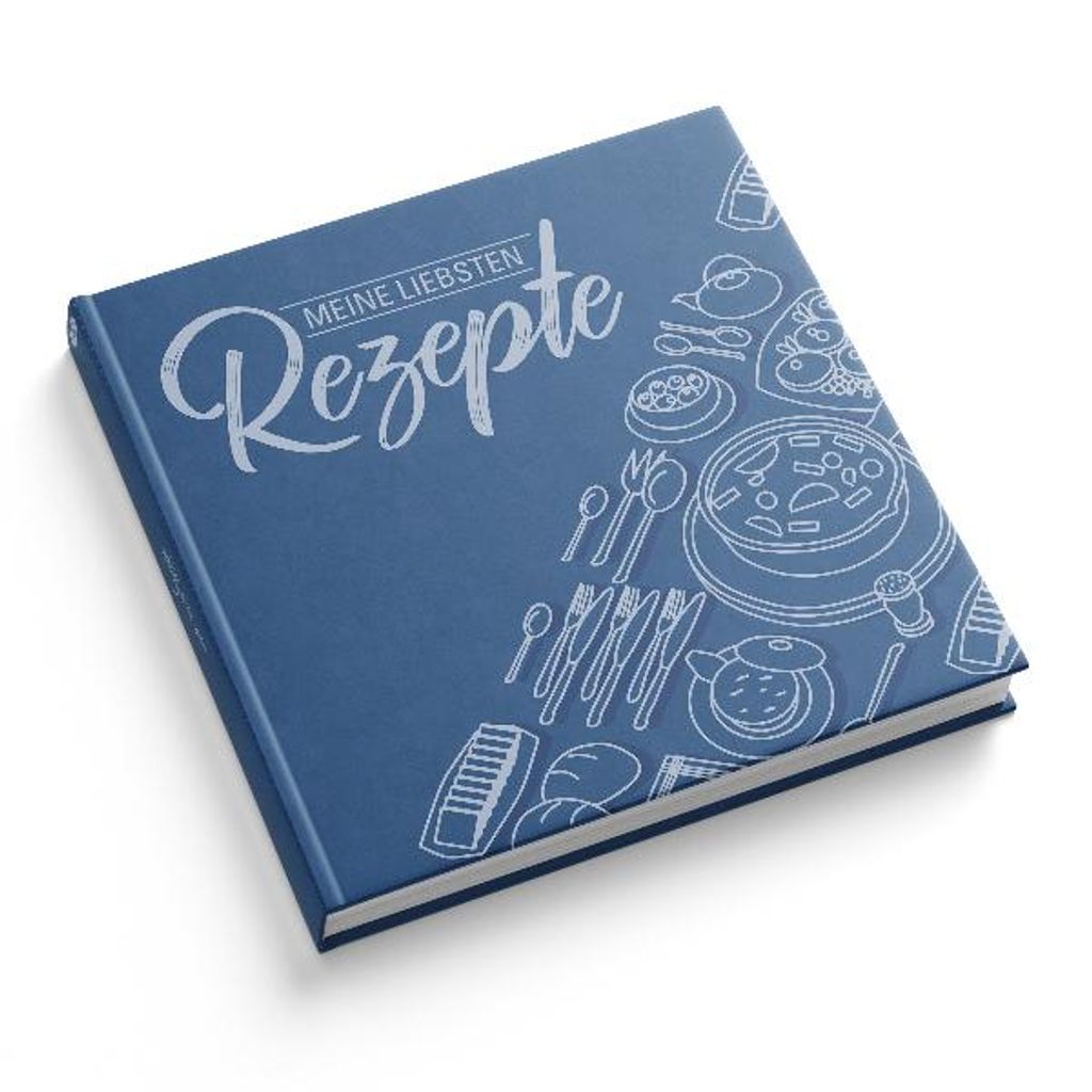 itenga Rezeptbuch Blau "Meine liebsten Rezepte" Kochbuch 88 Seiten 21x21cm