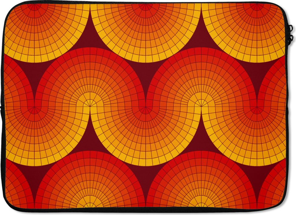 MuchoWow Laptop Hülle 14 ZollDesign - Retro - Rot - Abstrakt Laptoptasche - Laptoptasche - Stoßsicher - Schutzhaube