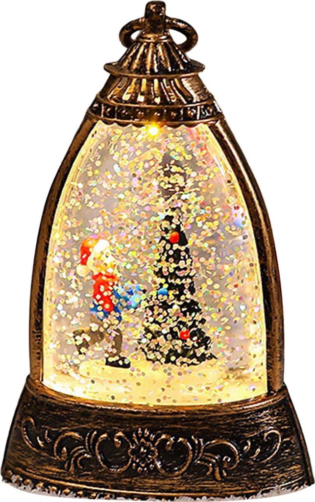 Weihnachtslaterne in Schneeballform, wirbelnde Glitzer-Weihnachtslampe für Urlaub, Zuhause, Büro, Tischdekoration