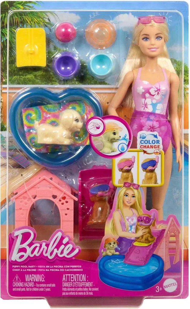 Jouet Piscine Barbie Puppy Pool pour S'amuser avec l'Eau et Chiens