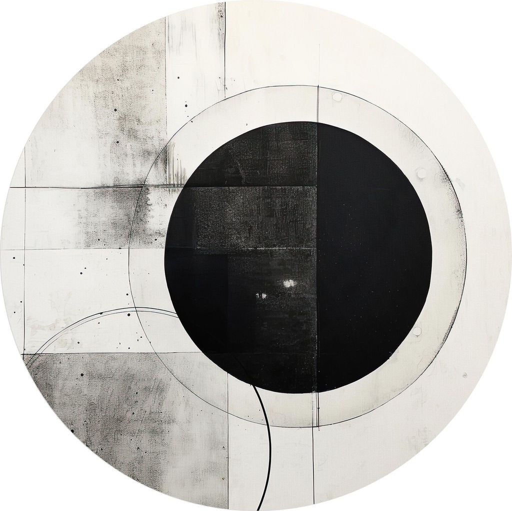 DEQORI Fototapete rund Ø 80 cm 'Sphärische Balance' Wand Tapete Leinwand Sticker