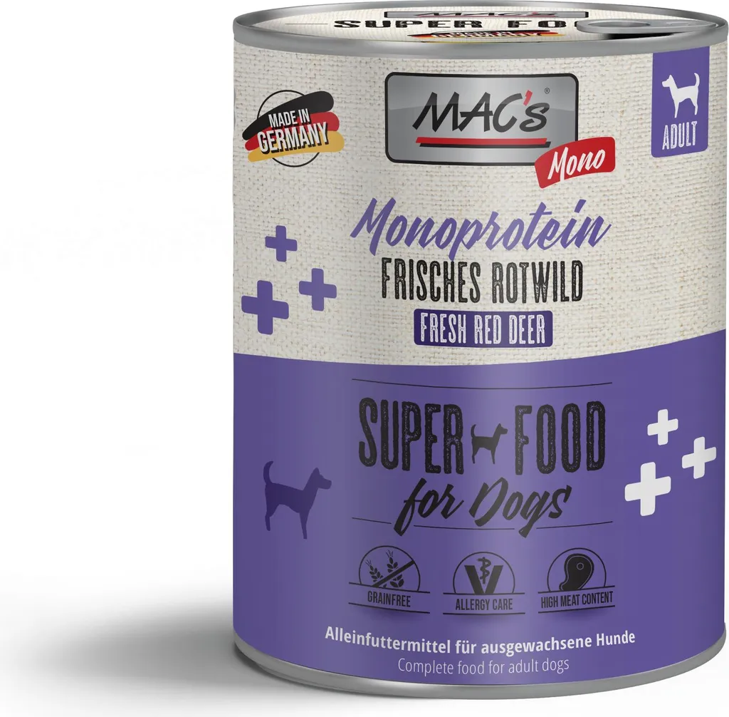 Menu Hypoallergénique Sanglier pour Chien MAC's Dog Mono 800g x 6