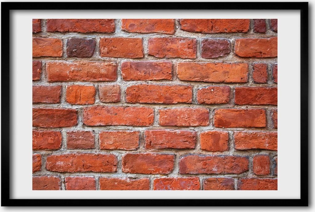 Bild 60x40 MDF-Rahmen, Wandkunst Ziegelwand