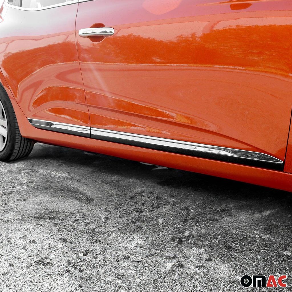 OMAC Listello Posteriore Inferiore In Acciaio Inox Per Renault Clio 2019-2024, Protezione Paracolpi, Colore Cromato, Installazione Con Nastro Adesivo