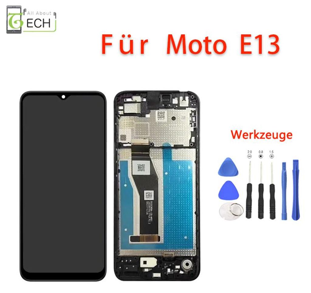 Für Motorola Moto E13 XT2345 LCD Display mit Rahmen Touchscreen Bildschirm