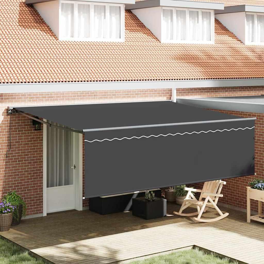 Einziehbare Markise Anthrazit Grau 450 × 300 cm