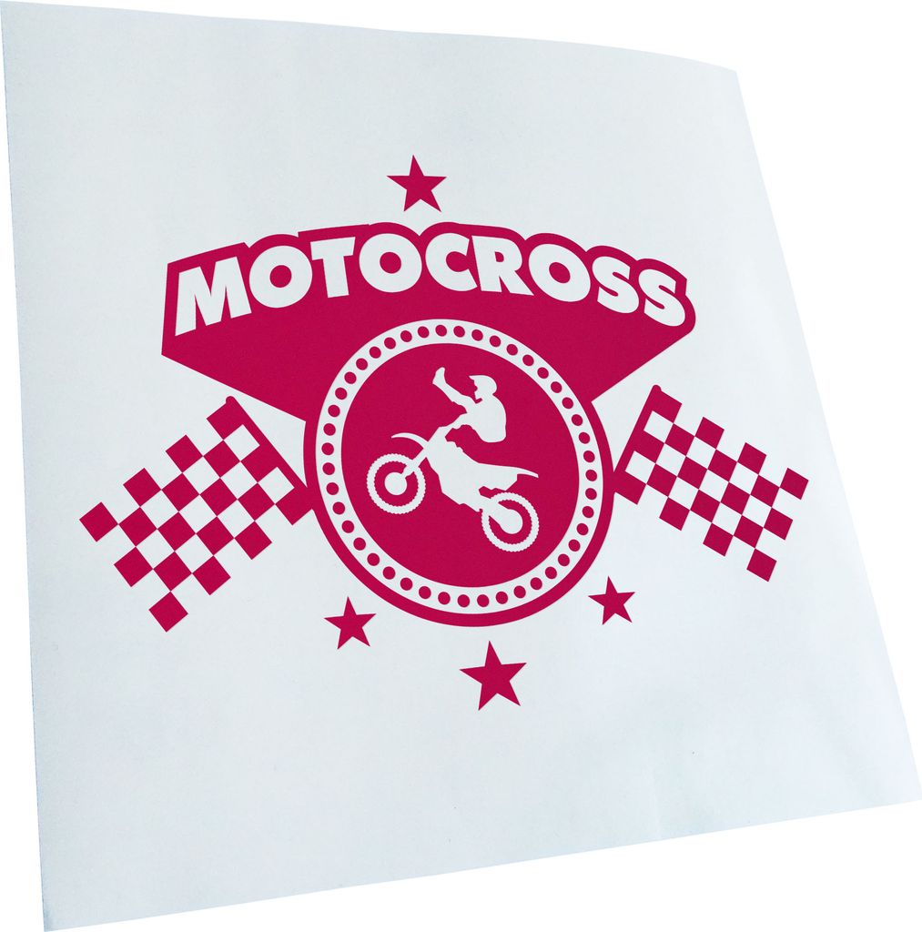 Kiwistar - Autoaufkleber - Motocross D2 Stunt - Pink - 60x43cm - Aufkleber für Auto, Laptop, Fahrrad, LKW, Motorrad Mehrfarbig JDM Decal Racing
