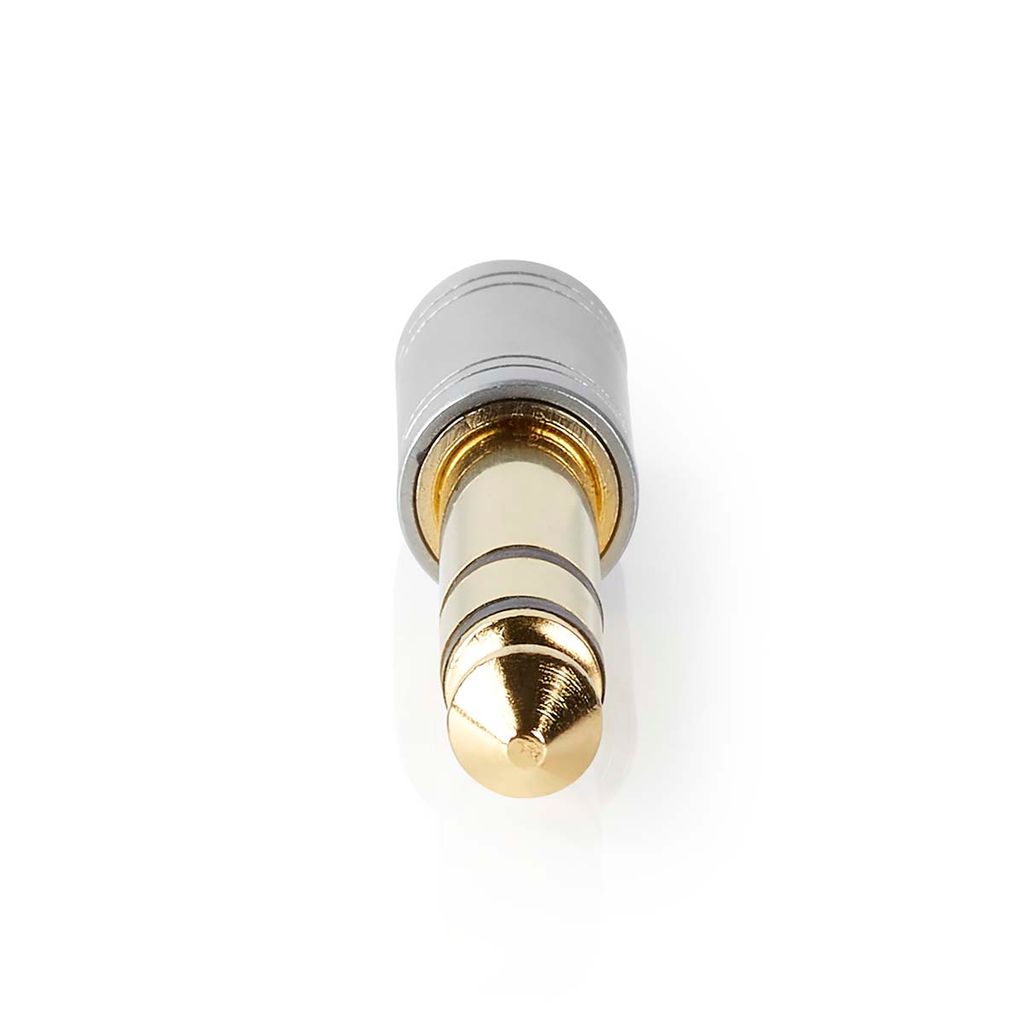 Nedis Stereo-Audio-Adapter / 6.35 mm Stecker / 3.5 mm Buchse / Vergoldet / Gerade / Metall / Silber / 1 Stück / Box