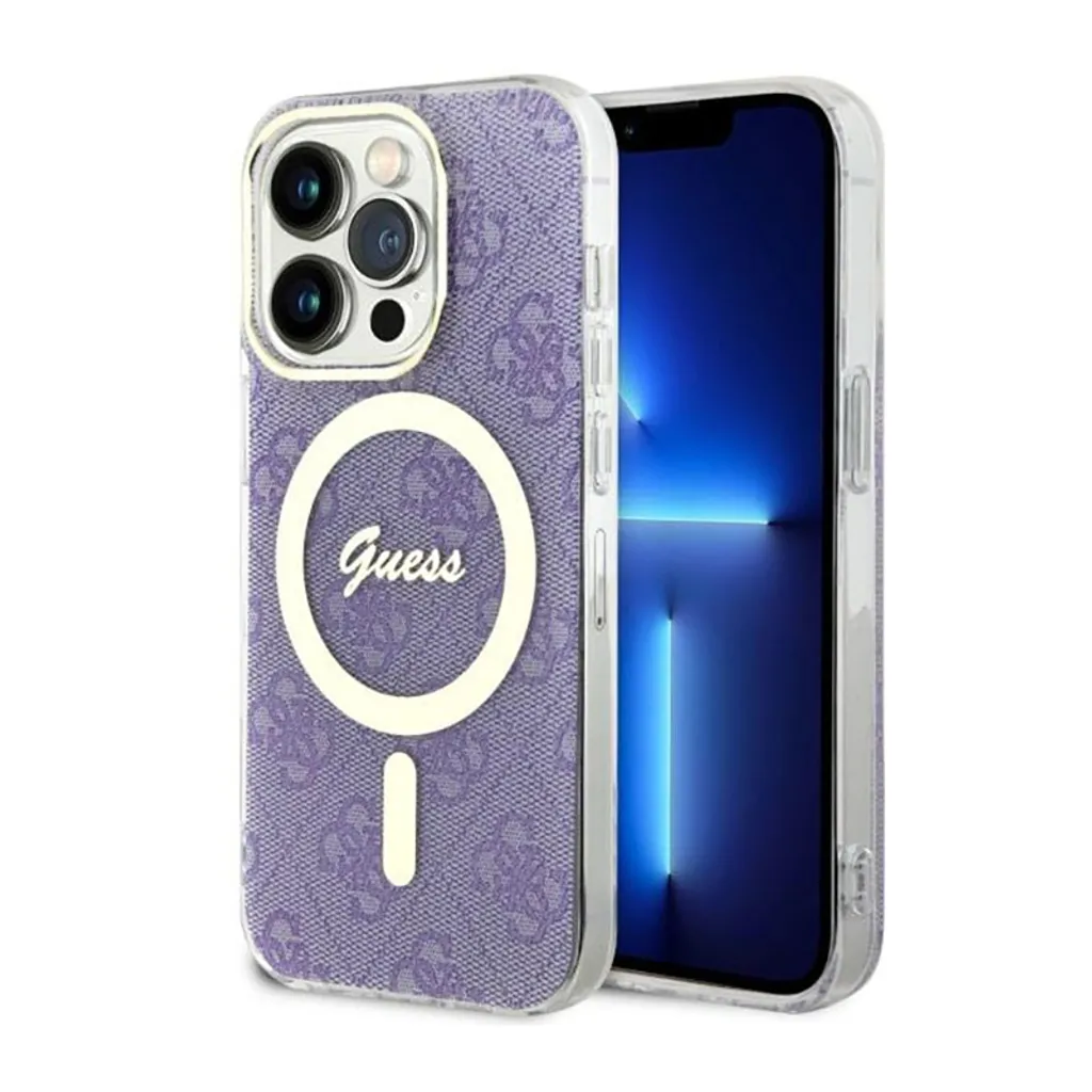 Guess Guhmp14Lh4Stu Custodia rigida 4G Magsafe per Iphone 14 Pro 6.1Purpurowy/Purple